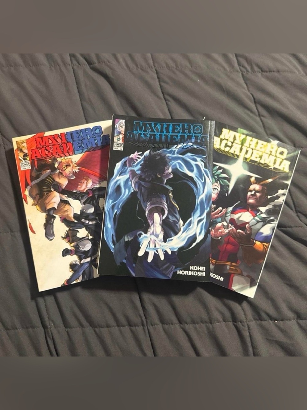 My Hero Academia manga volumes 27, 30, and 31